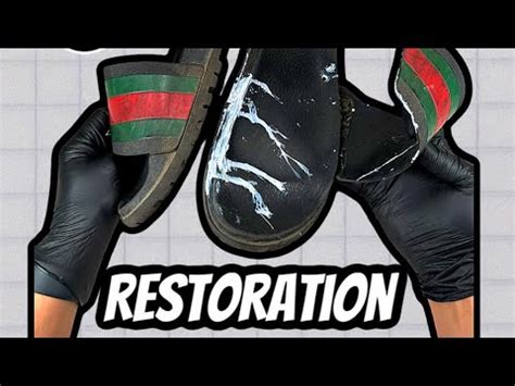 how to glue gucci slides|HOW TO RESTORE GUCCI SLIDES ‼️ .